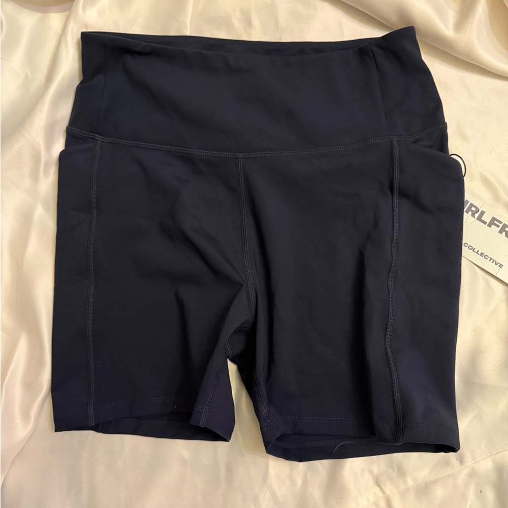 Girlfriend Collective Navy Athletic Shorts - Picture 4 of 4